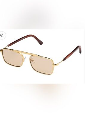 Spitfire Gold Frame Sunglasses with Brown Temples and Tinted Lenses